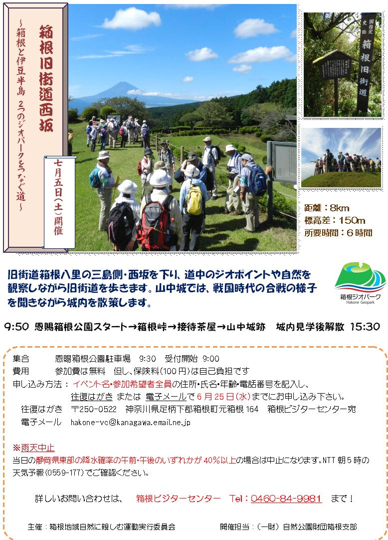 箱根旧街道西坂　～箱根と伊豆半島　2つのジオパークを結ぶ道～